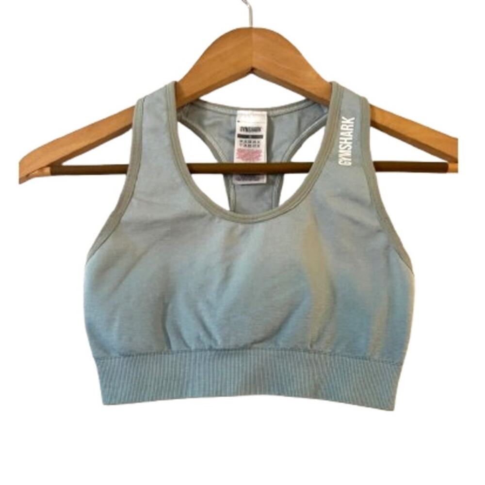 Gymshark Adapt Ombre Seamless‎ Sports Bra Size S Blue Racerback Logo